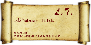 Löwbeer Tilda névjegykártya